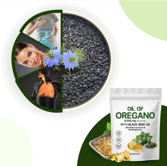 Capsules d' Huile d'origan et de nigelle -Supplément d'origan